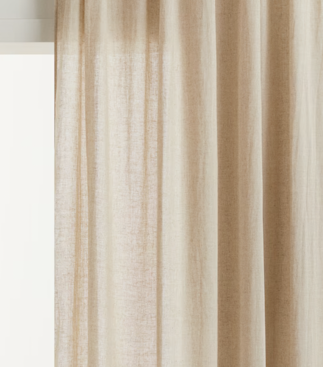 H&amp;amp;M, 2-pack long linen-blend curtain lengths
