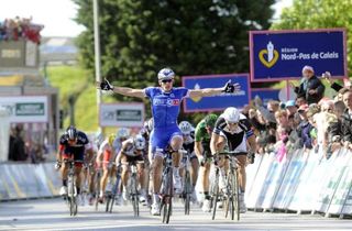 Arnaud Demare (FDJ.fr) celebrates winning stage one