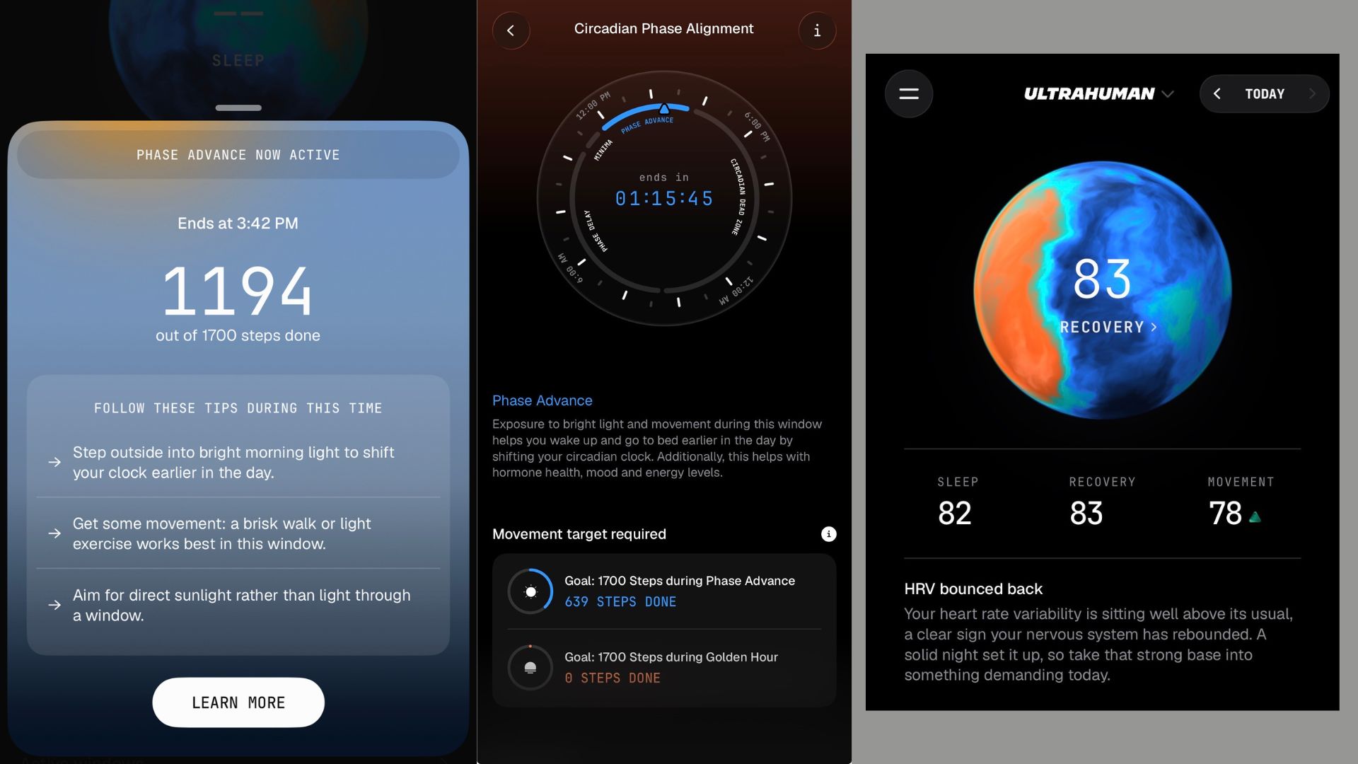 Grace Walsh's data from the Ultrahuman Ring Pro