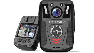Product shot of the Rexing P1, one of the best body cameras
