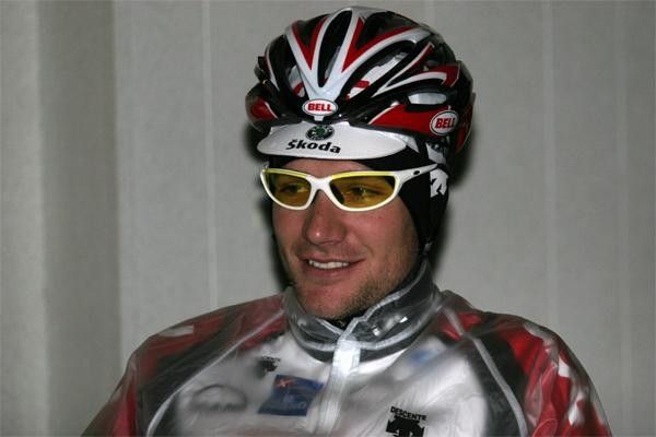 Zabriskie waits to go on the day's training ride. The CSC camp was lashed with near storm-like conditions when Cyclingnews went a-visiting.