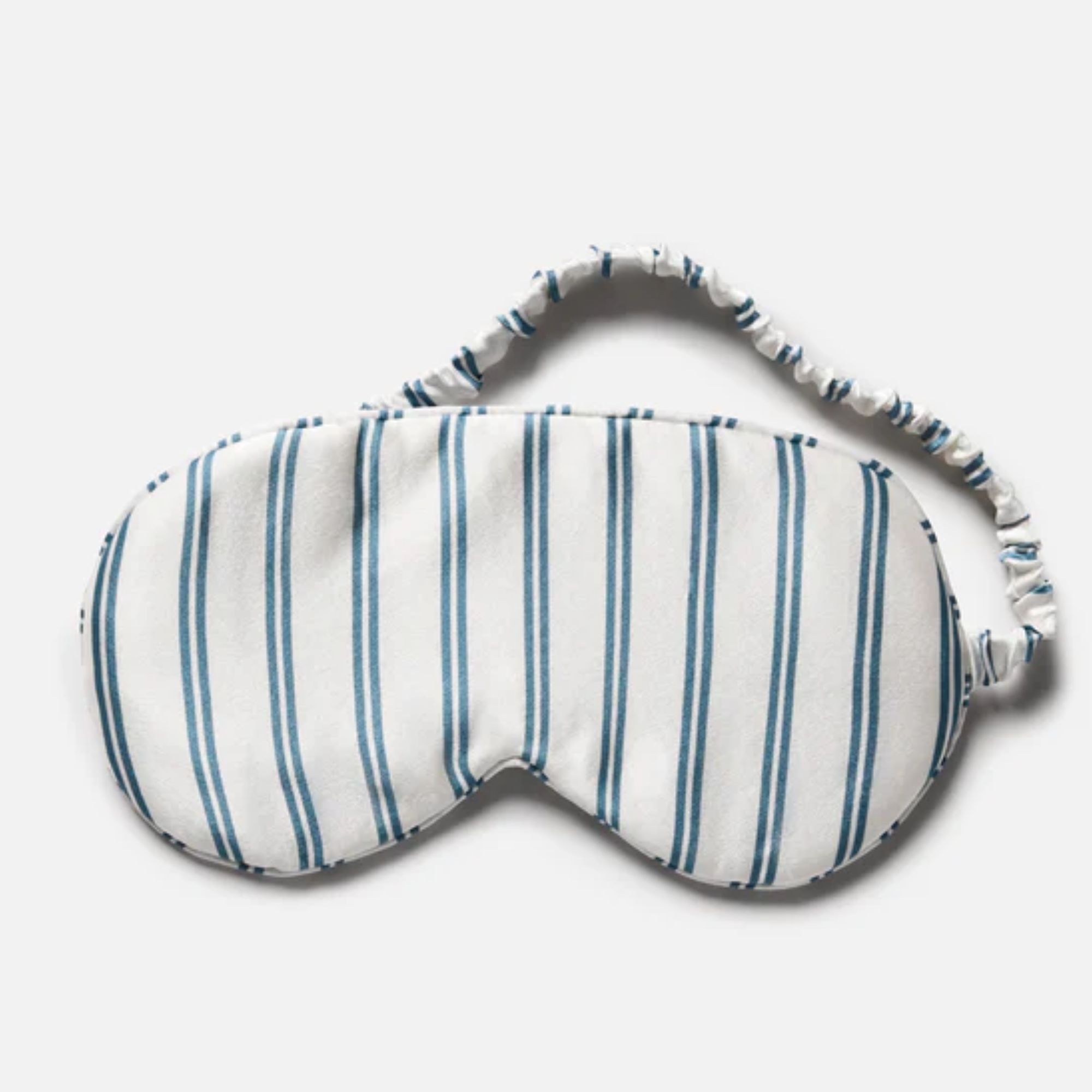 Brooklinen white eye mask with blue stripes