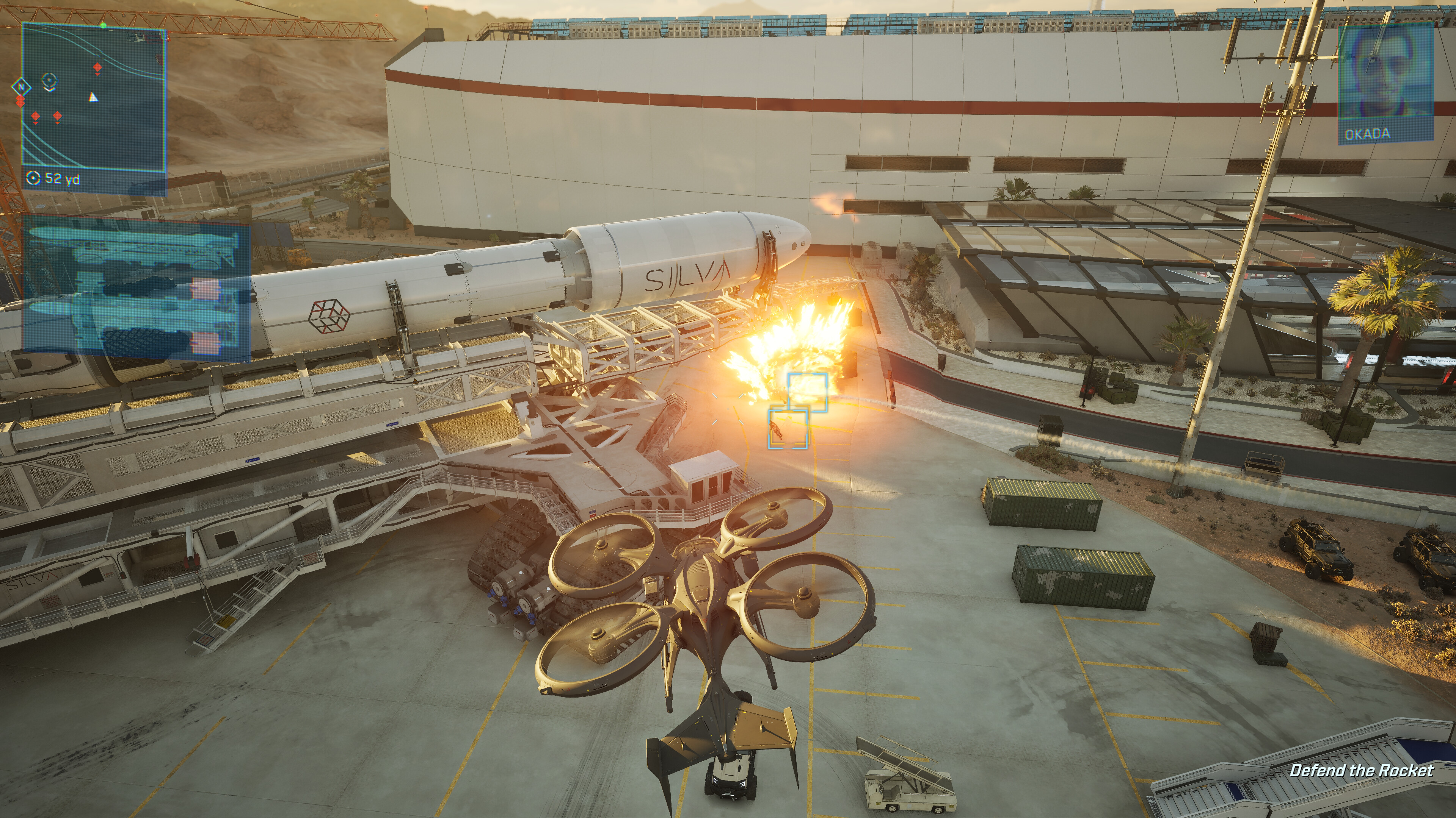 Controlling a drone attack in MindsEye