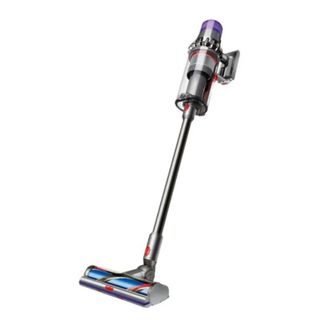 A gray and purple Dyson outsize vacuum