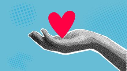 hand holding love heart