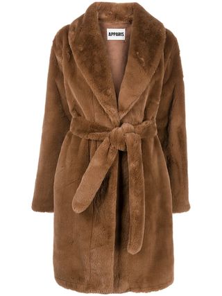 Bree Belted Faux-Fur Coat