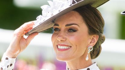 photos of George, Charlotte and Louis - Catherine, Duchess of Cambridge attends Royal Ascot at Ascot Racecourse on June 17, 2022 in Ascot, England. 