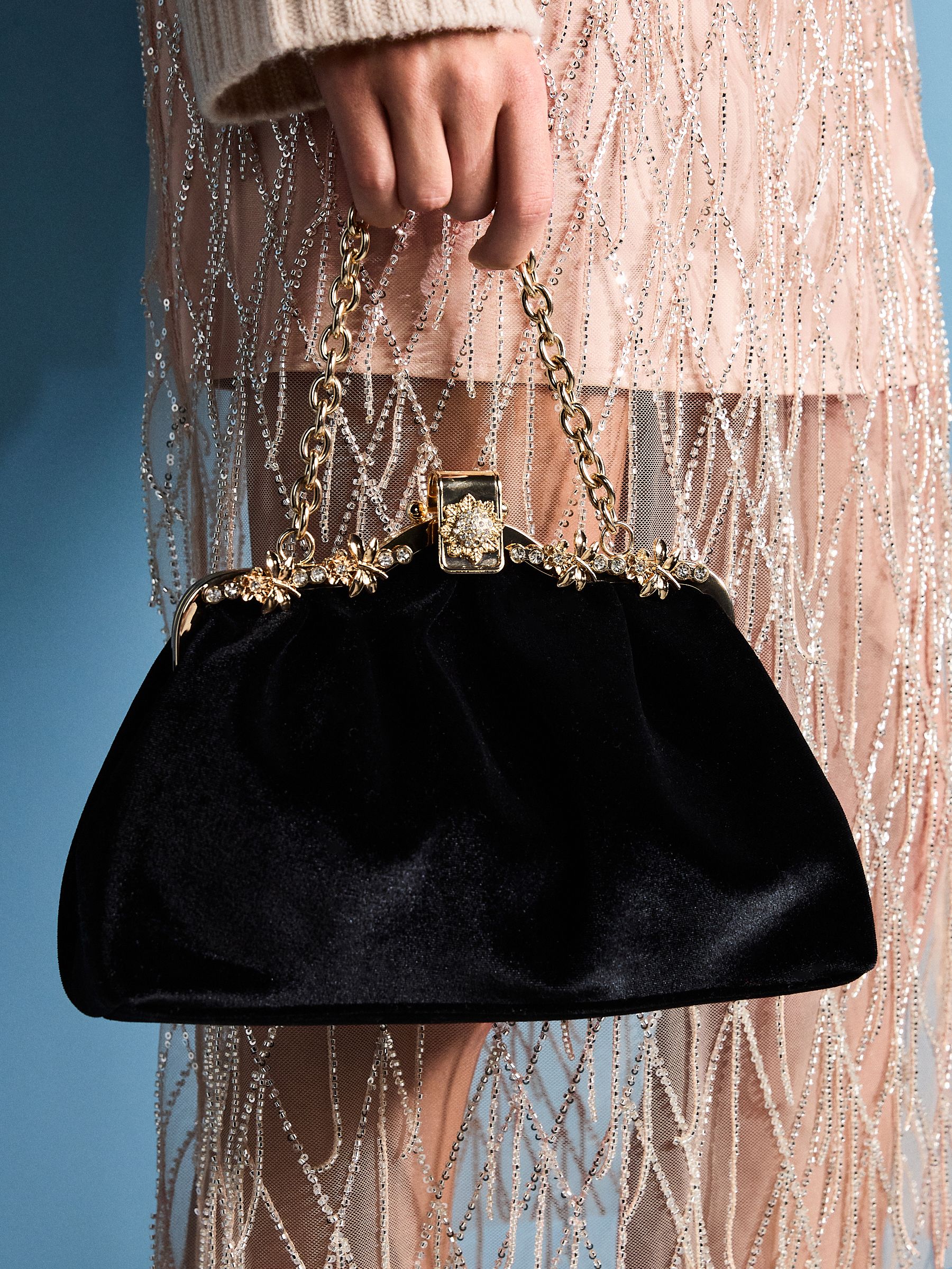 Black Tabitha Simmons X Next Lil Velvet Bag