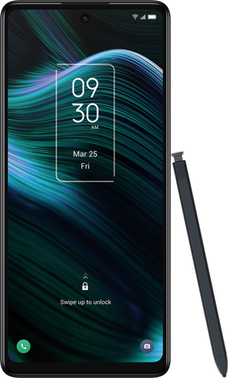 Render of the TCL Stylus 5G with stylus on the side