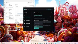 Acer Swift Go 14 Meteor Lake screenshot showing NPU usage