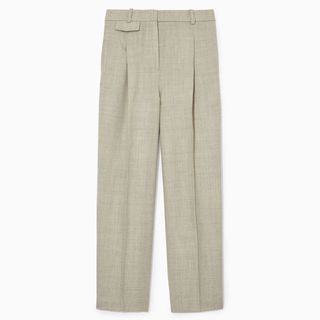 pleated wool wide leg pants