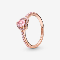 Sparkling Elevated Heart Ring,