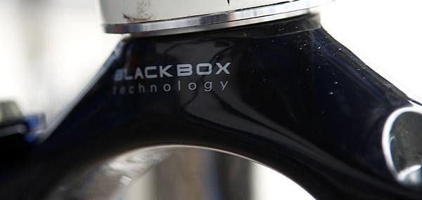 RockShox-sponsored rider Julien Absalon was found with a new BlackBox-edition SID complete with carbon fibre crown and steerer.