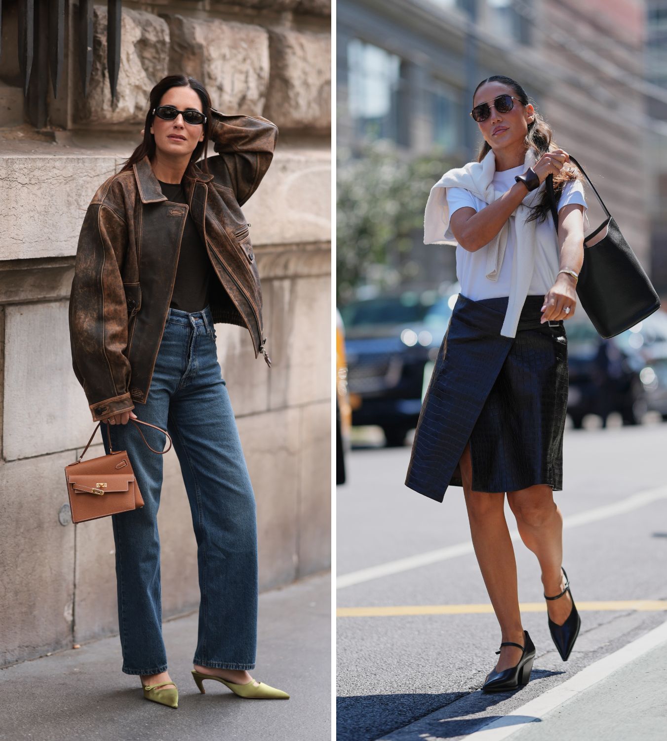 two stylish women wearing everyday heels