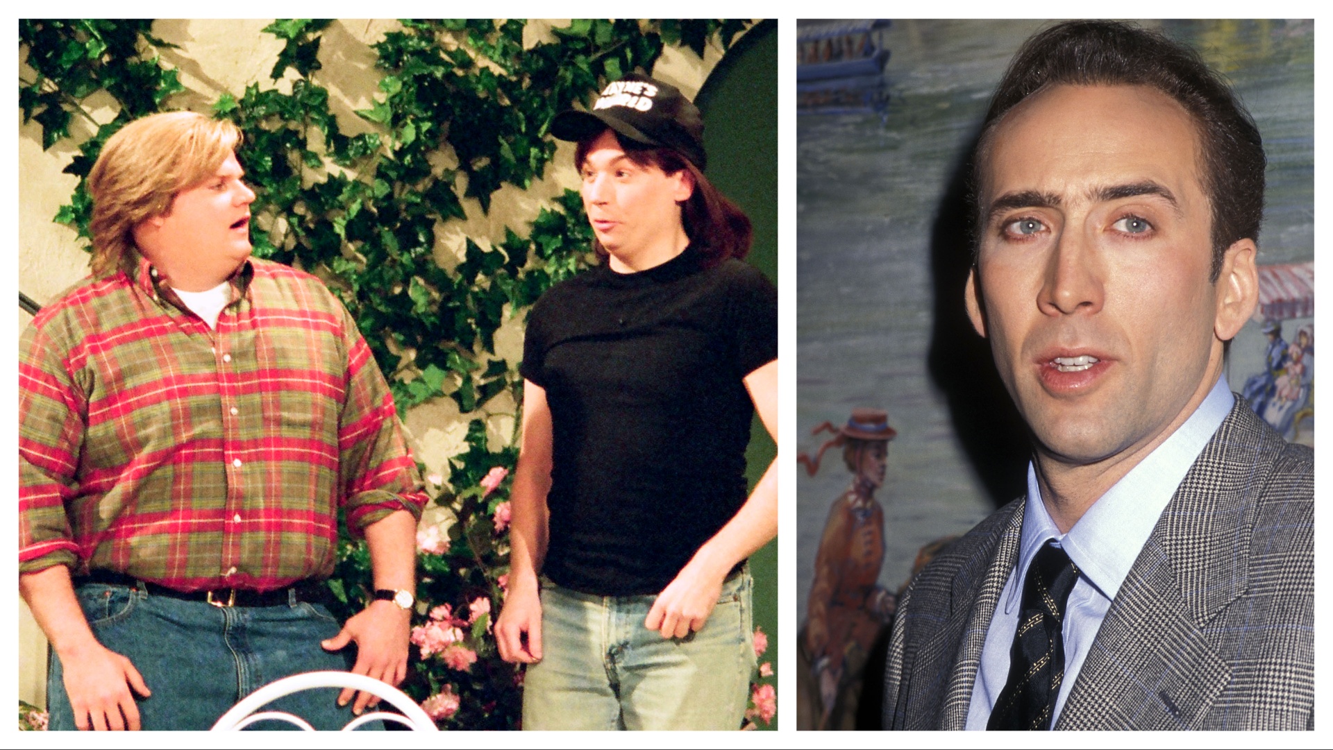 Chris Farley, Mike Myers and Nicolas Cage, all potential Shrek stars