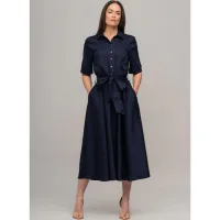 Le Marais Navy Everyday Midi Shirt Dress £139.95/$225 | The Shirt Company