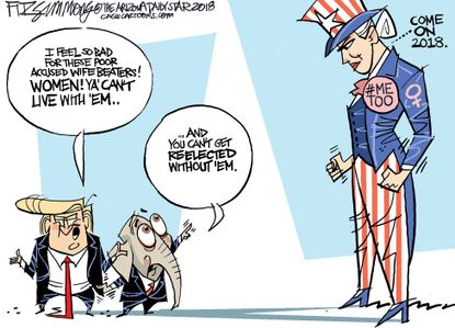 Political cartoon U.S. Trump tweets due process Me Too 2018 midterms