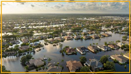 Flooding in Florida caused by tropical storm from hurricane Debby.