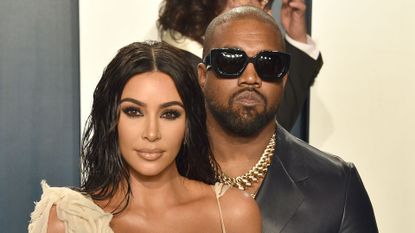 Kim Kardashian and Kanye West attend the 2020 Vanity Fair Oscar Party at Wallis Annenberg Center for the Performing Arts on February 09, 2020 in Beverly Hills, California.