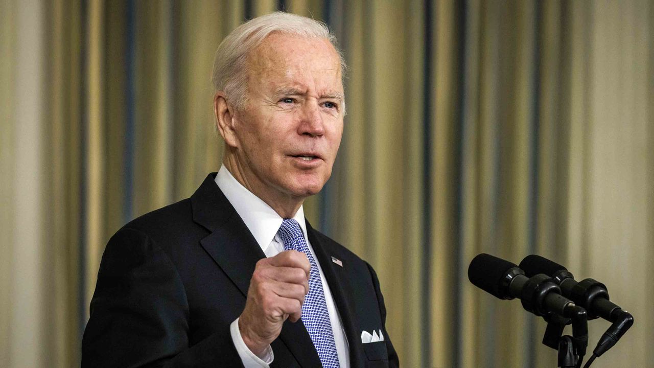 U.S. President Joe Biden speaks during a Nov. 6 press conference in the State Dining Room at the White House in Washington, D.C.