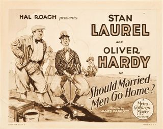 Laurel and Hardy: film poster for Should Married Men Go Home