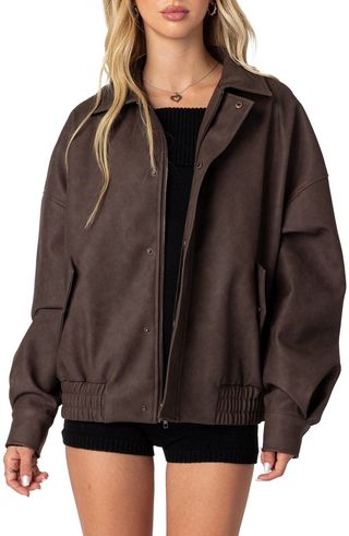 Mori oversized faux leather jacket