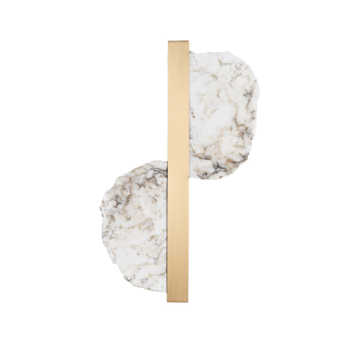 Eclipse Satin Brass and Alabaster Wall Sconce