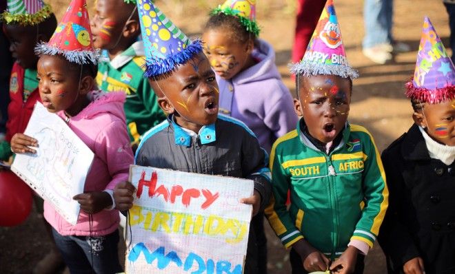 Kids celebrate Mandela&amp;#039;s birthday