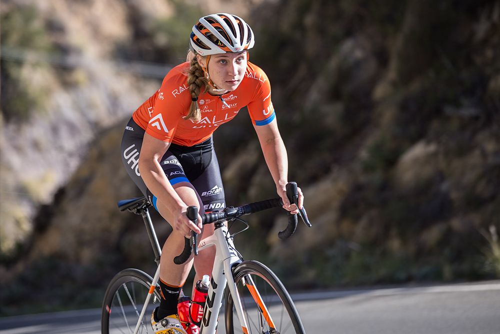 Megan Jastrab racing for Rally UHC Cycling in 2019