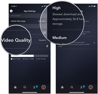 Tap Video Quality, select your preference