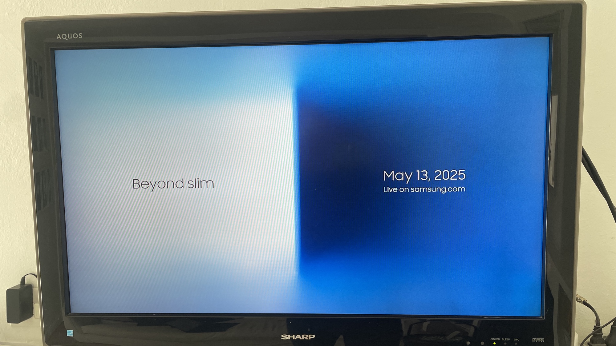 The Galaxy Unpacked Live stream on a tv