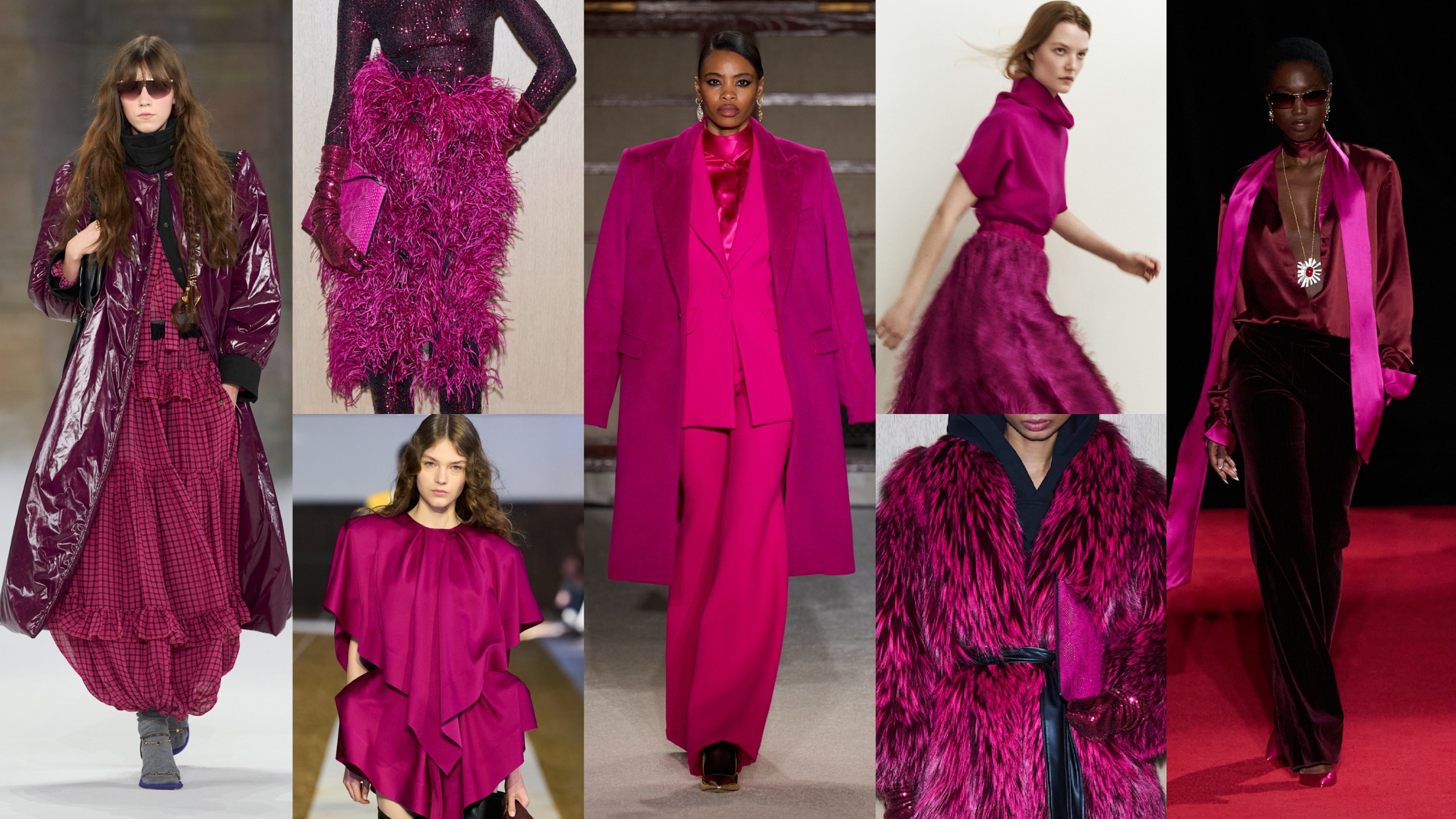 collage of fuchsia on the fall 2026 runways 