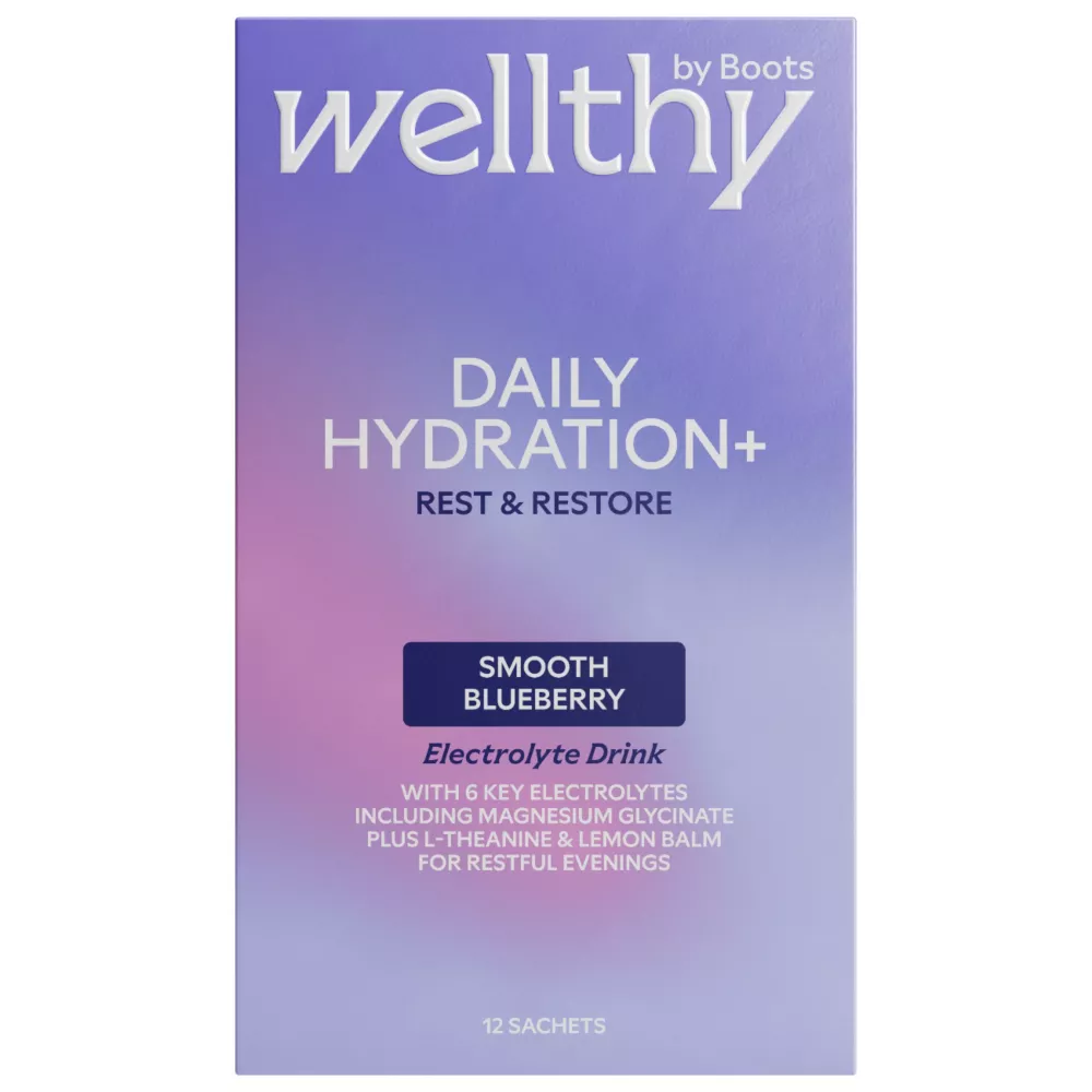 Wellthy by Boots Daily Hydration+ Rest &amp;amp; Restore 12 Sachets 4.4g