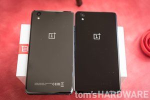 OnePlus X Ceramic on the left, Onyx on the right