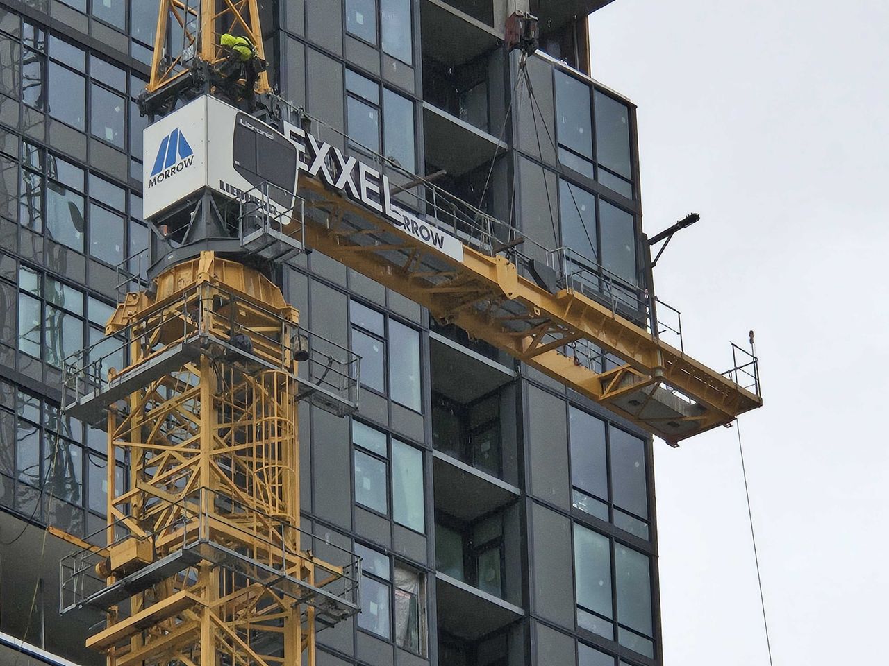 Close up (10x) of a building under construction