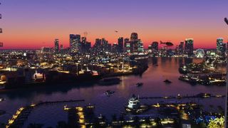 A wide shot of Vice City in GTA 6