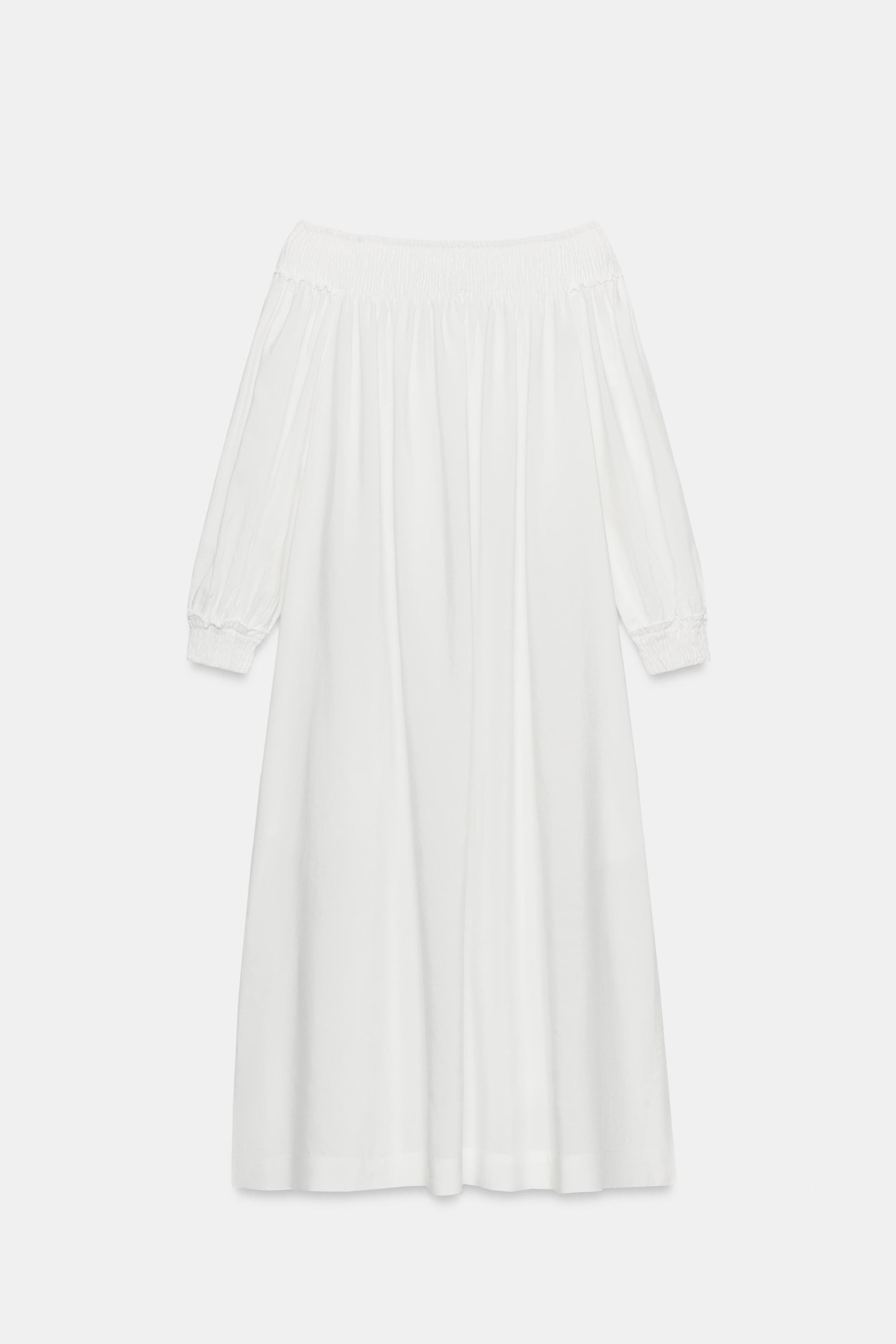 Zw Collection Off-The-Shoulder Midi Dress - White - Xs
