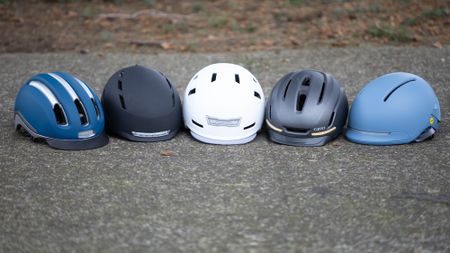 The best ebike helmets arranged for a group image