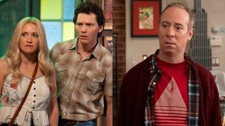 From L to R: Mandy and Georgie looking stunned on Georgie & Mandy's First Marriage, Stuart looking shocked on Stuart Fails to Save the Universe.