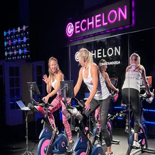 An Echelon bike exercise class