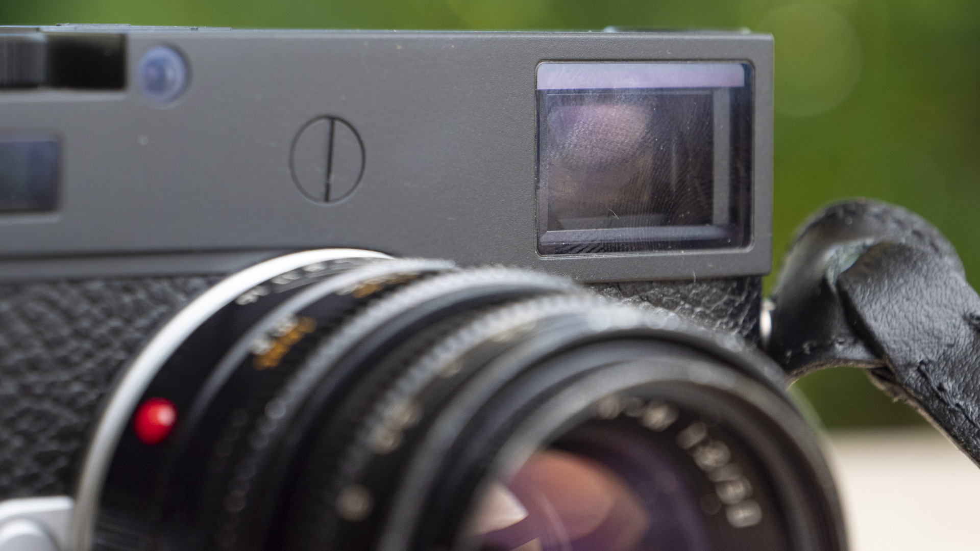 Closeup of Leica M11-P viewfinder