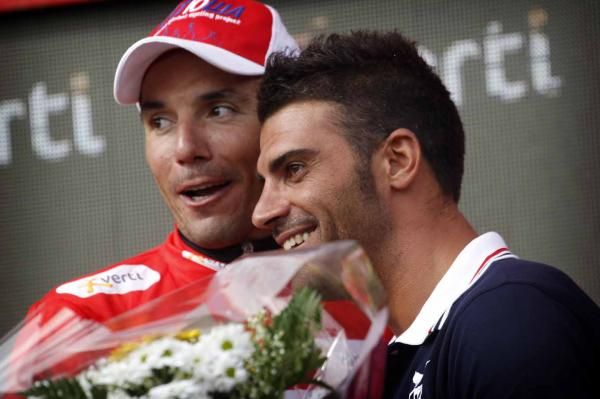 Joaquim Rodriguez (Katusha) and Oscar Pereiro on the podium.