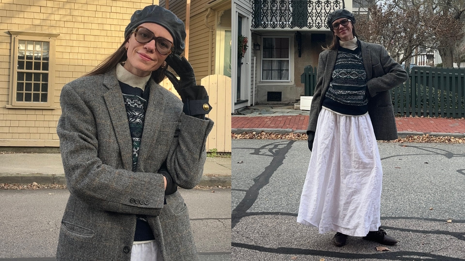 Julia Gall wearing outfits inspired by Ralph Lauren Christmas