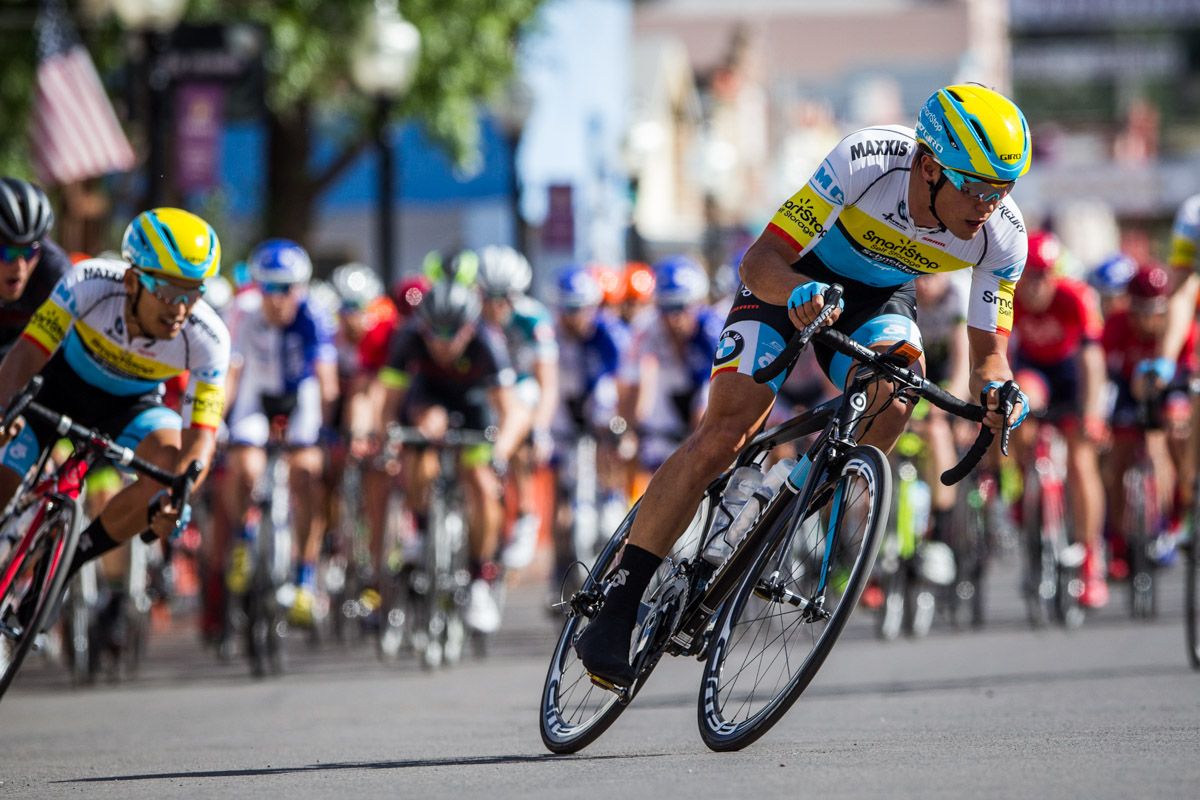 Travis McCabe (SmartStop) tries to get off the front.