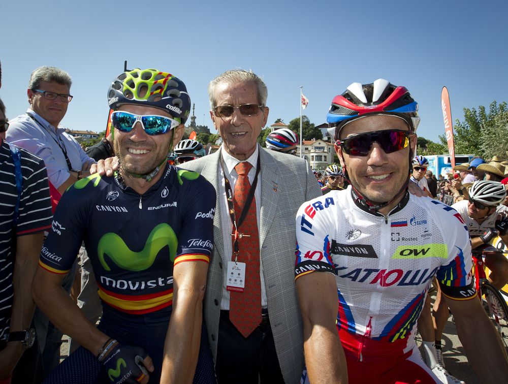Alejandro Valverde and Joaquin Rodriguez before the start of stage 15.