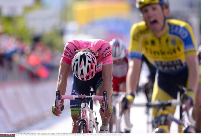 Michael Matthews (Orica-GreenEdge) crosses the line