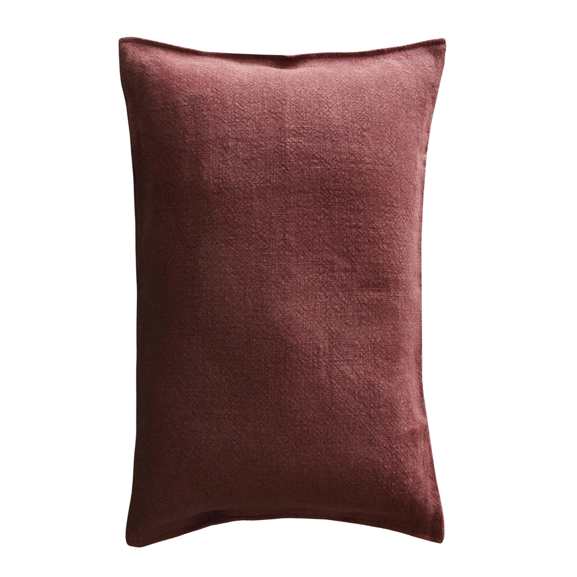 burgundy linen cushion
