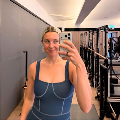 Health Writer Ash trying Pilates swan extensions every day