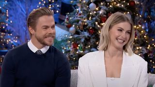 Derek and Julianne Hough being interviewed on The Kelly Clarkson Show