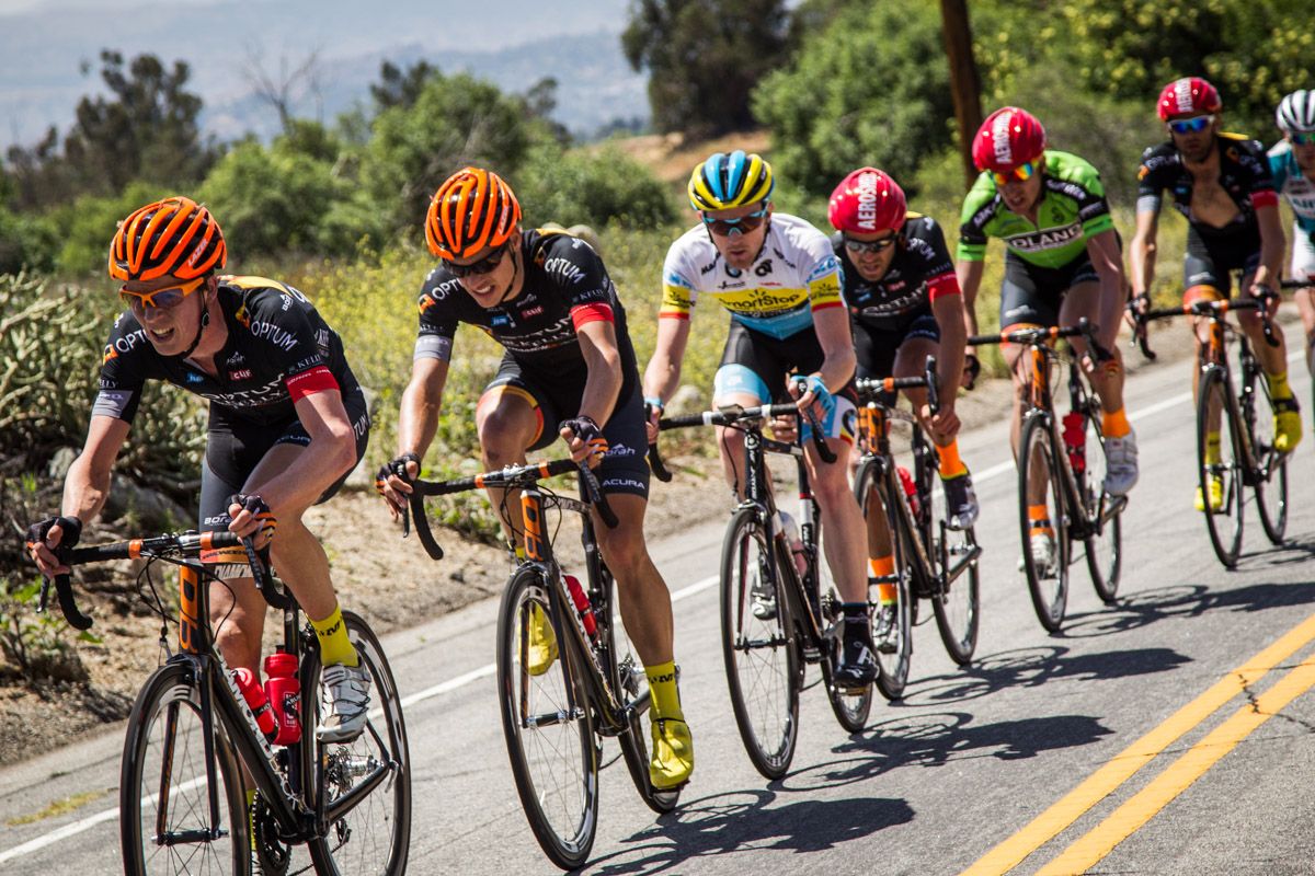 Optum set the pace high going up the climb